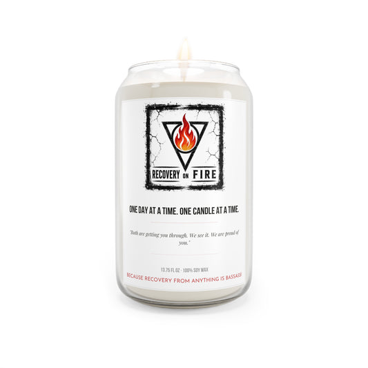 Recovery on Fire Scented Soy Candle — 13.75 oz ("One Day at a Time" Inspirational Aromatherapy)